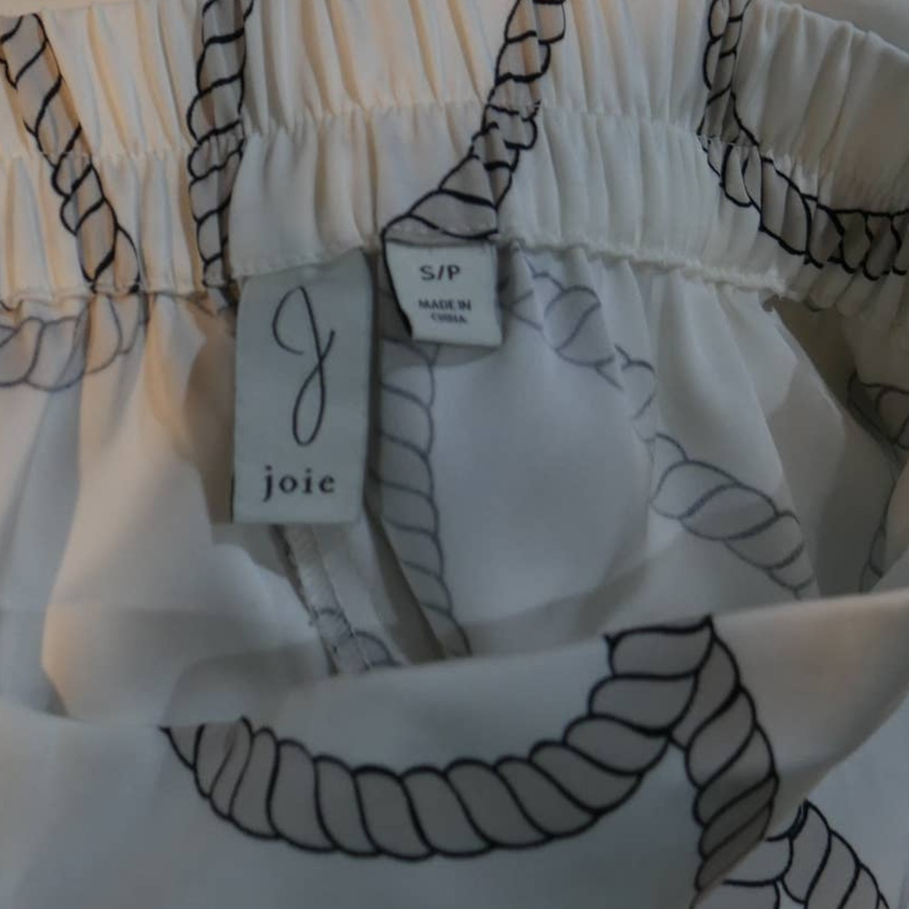 Joie Satin Wide Leg White Rope Print Pants Size Small EUC - Picture 4 of 6